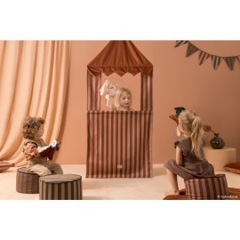 Nobodinoz - Στρογγυλό κάθισμα Majestic Marsala Green Taupe Stripes