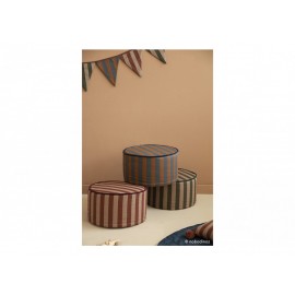 Nobodinoz - Στρογγυλό κάθισμα Majestic Marsala Green Taupe Stripes