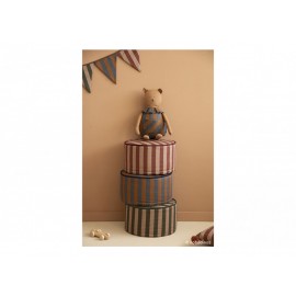 Nobodinoz - Στρογγυλό κάθισμα Majestic Marsala Green Taupe Stripes