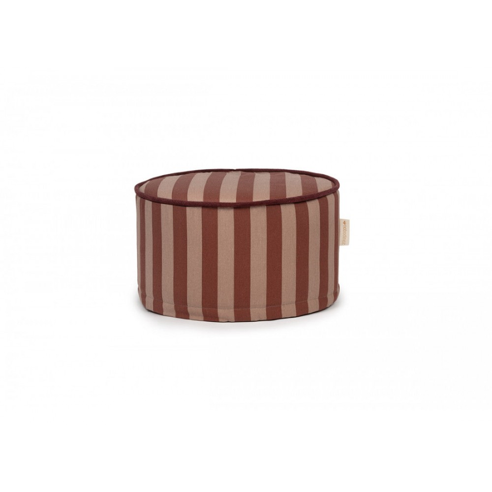 Nobodinoz - Στρογγυλό κάθισμα Majestic Marsala Taupe Stripes