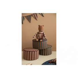 Nobodinoz - Στρογγυλό κάθισμα Majestic Marsala Taupe Stripes