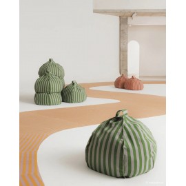 Nobodinoz - Vibes Πουφ Green Blue Stripes