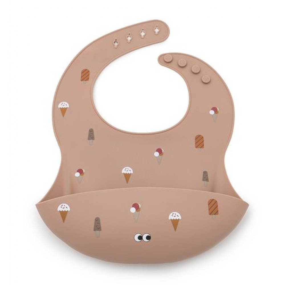 Noui Noui - Σαλιάρα Σιλικόνης Ice Cream/Old rose