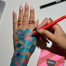 Omy - Σετ Ζωγραφικής Δέρματος Tattoo Art Flower Love