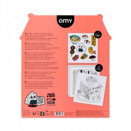 Omy - Βιβλίο Ζωγραφικής με Αυτοκόλλητα Coloring Boutique Sushi Shop