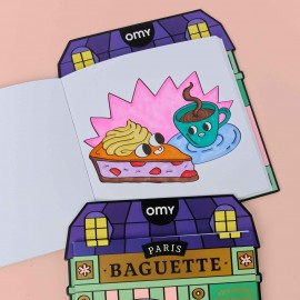 Omy - Βιβλίο Ζωγραφικής με Αυτοκόλλητα Coloring Boutique French Baguette