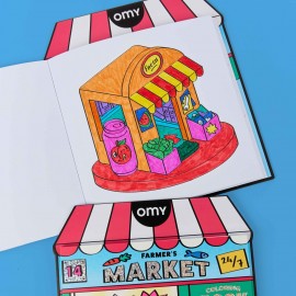 Omy - Βιβλίο Ζωγραφικής με Αυτοκόλλητα Coloring Boutique Farmer's Market