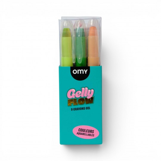 Omy - Σετ 9 Κηρομπογιές Gelly Flow