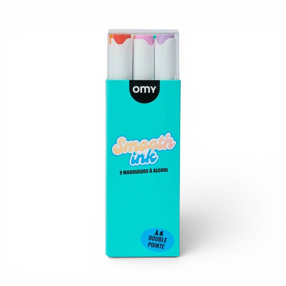Omy - Σετ 9 Μαρκαδόρων Αλκοόλης με Διπλή Όψη Smooth Ink