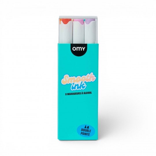 Omy - Σετ 9 Μαρκαδόρων Αλκοόλης με Διπλή Όψη Smooth Ink