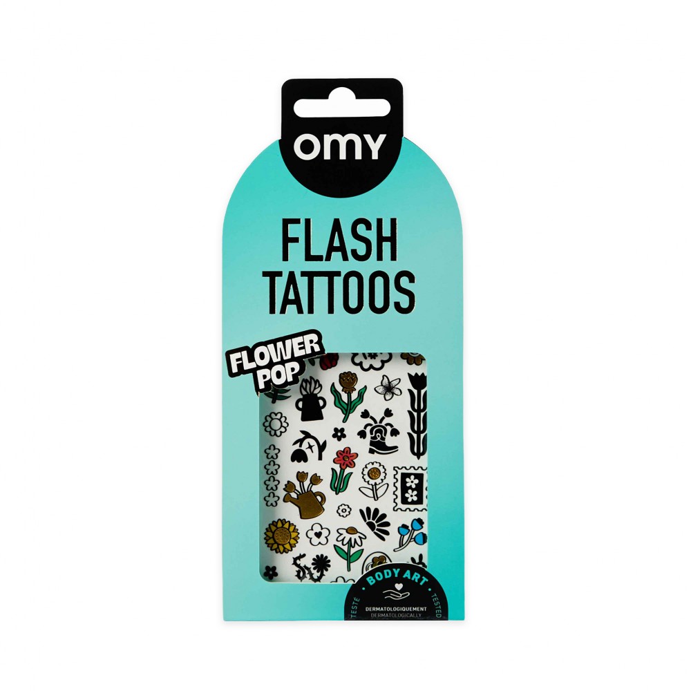 Omy - Αυτοκόλλητα Flash Tattoos Flower Pop