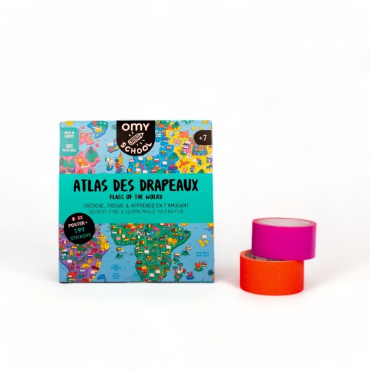 Omy - Αφίσα Γίγας Για Ζωγραφική Με Αυτοκόλλητα Flags Of The World