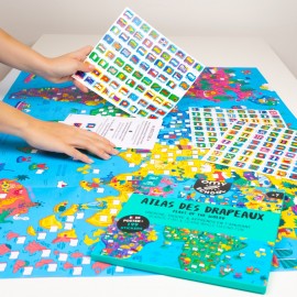 Omy - Αφίσα Γίγας Για Ζωγραφική Με Αυτοκόλλητα Flags Of The World