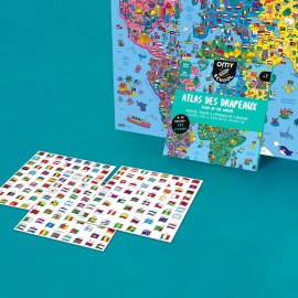 Omy - Αφίσα Γίγας Για Ζωγραφική Με Αυτοκόλλητα Flags Of The World