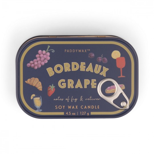 Paddywax - Bordeaux Grape Φυτικό Κερί 127gr Σε Μεταλλικό Δοχείο-Κονσέρβα Bistro Grapes