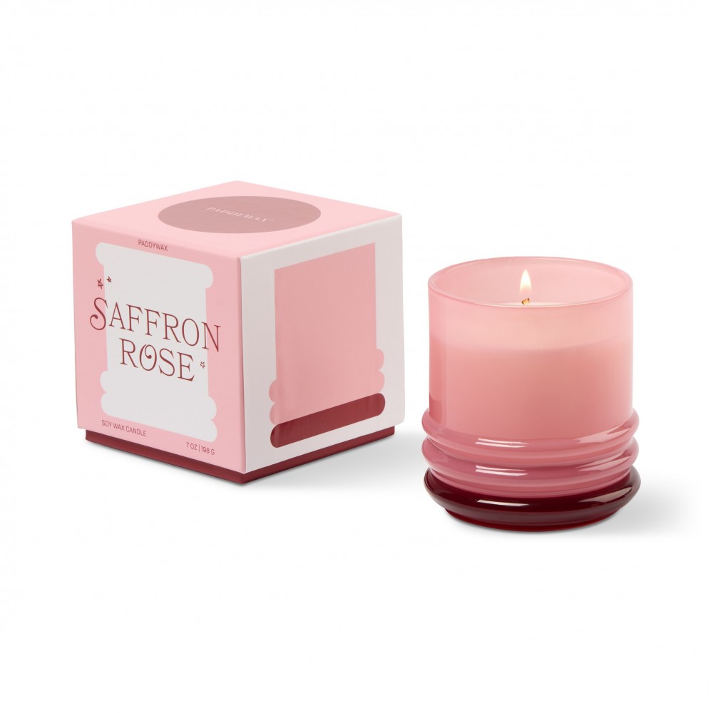 Paddywax - Stacked Κερί Σόγιας 198gr Σε Γυάλινο Δοχείο Saffron Rose