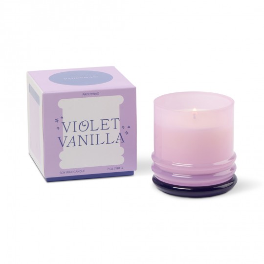Paddywax - Stacked Κερί Σόγιας 198gr Σε Γυάλινο Δοχείο Violet Vanilla