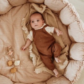 Play&Go - Στρώμα Παιχνιδιού Μαλακό / Βρεφική Φωλιά / Τσάντα 3 Σε 1 Bloom Stripes Brown