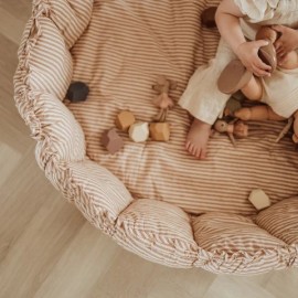 Play&Go - Στρώμα Παιχνιδιού Μαλακό / Βρεφική Φωλιά / Τσάντα 3 Σε 1 Bloom Stripes Brown