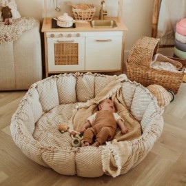 Play&Go - Στρώμα Παιχνιδιού Μαλακό / Βρεφική Φωλιά / Τσάντα 3 Σε 1 Bloom Stripes Blue