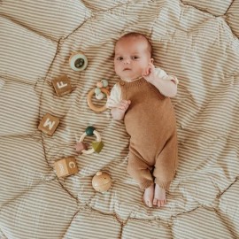 Play&Go - Στρώμα Παιχνιδιού Μαλακό / Βρεφική Φωλιά / Τσάντα 3 Σε 1 Bloom Stripes Blue