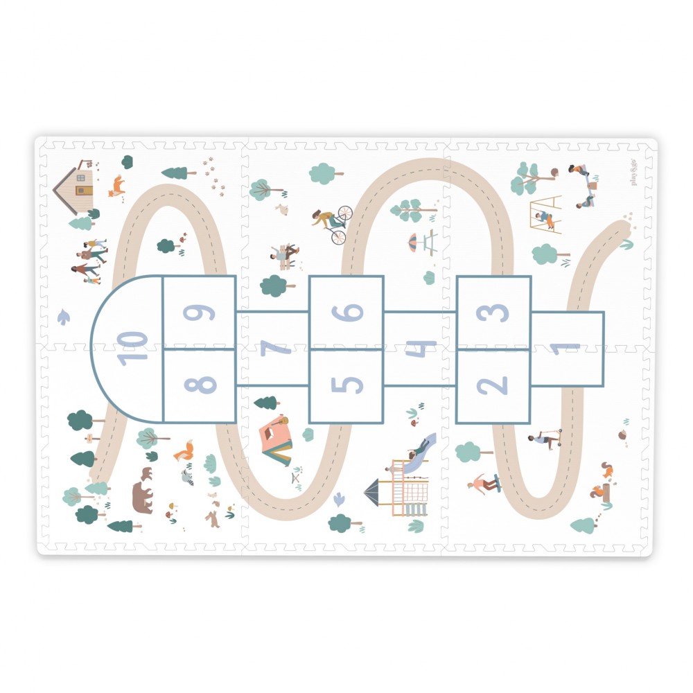 Play&Go - Στρωματάκι Παζλ Διπλής Όψης / Κουτί Αποθήκευσης Hopscotch