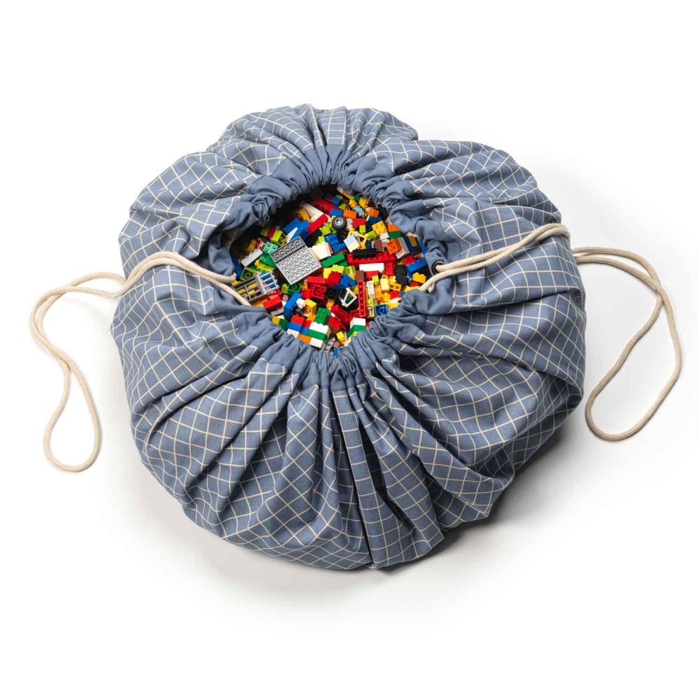 Play&Go - Στρώμα Παιχνιδιού / Τσάντα 2 Σε 1 Grid Blue