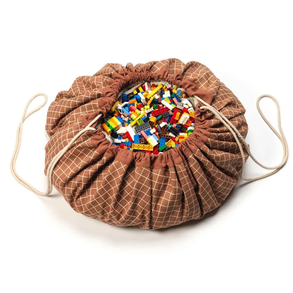 Play&Go - Στρώμα Παιχνιδιού / Τσάντα 2 Σε 1 Grid Brown