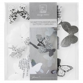 Raeder - Blossom. Χάρτινη Διακοσμητική Γιρλάντα Butterfly Necklace White Grey