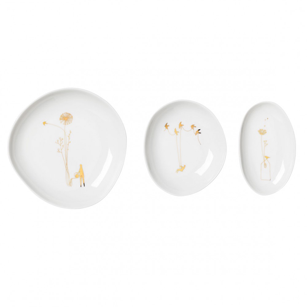 Raeder - Wonderland. Πορσελάνινα Πιατάκια Σετ 3 Dandelion