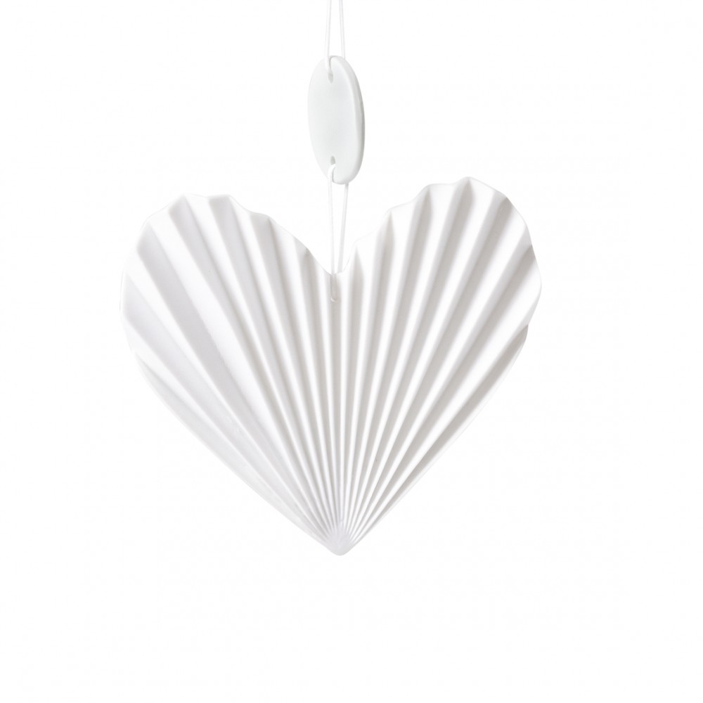 Raeder - Wedding. Πορσελάνινη Κρεμαστή Καρδιά Pleated Heart Below