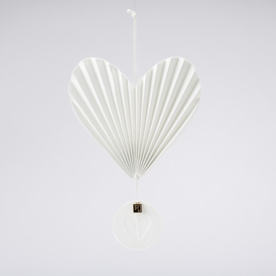 Raeder - Wedding. Πορσελάνινη Κρεμαστή Καρδιά Pleated Heart At THe Top