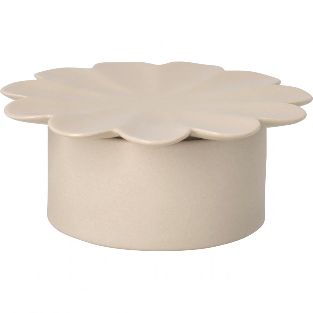 Raeder - Softone. Κεραμικό Μπολ Με Καπάκι Flower Beige