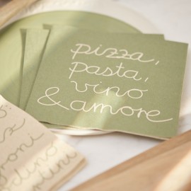 Raeder - Cucina Italiana. Χαρτοπετσέτα Pizza, Pasta, Vino