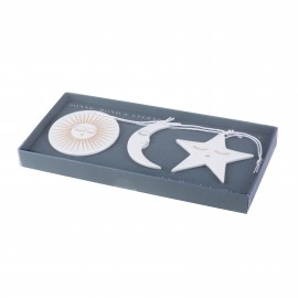 Trevoly by Raeder - Σετ 3 Πορσελάνινα Στολίδια Sun Moon Star