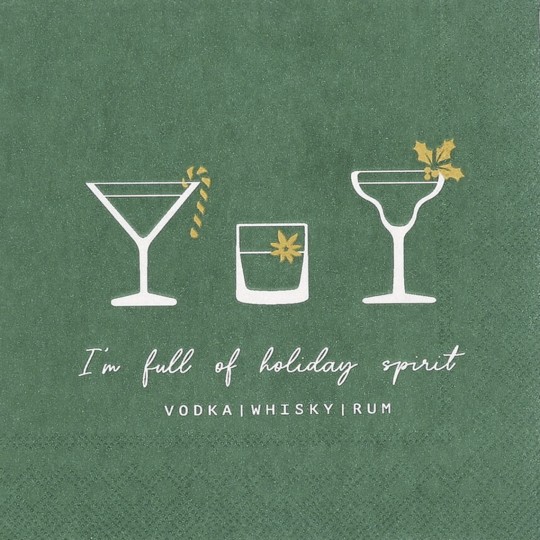 Raeder - Χριστουγεννιάτικη Χαρτοπετσέτα Cocktail Holiday Spirit