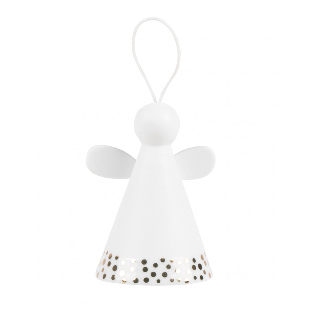 Raeder - Πορσελάνινο Στολίδι Bell Angel Golden Dots