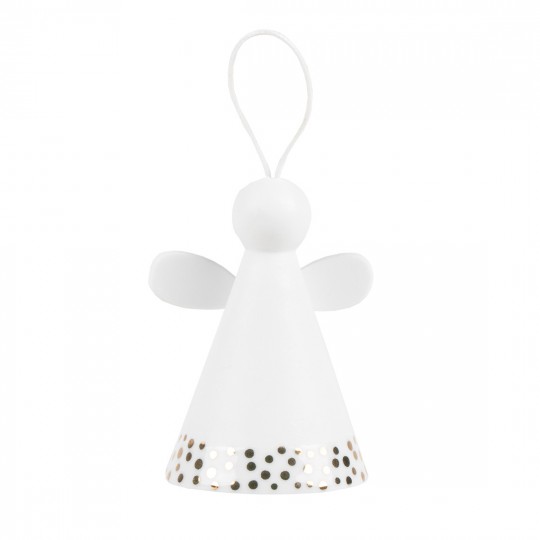 Raeder - Πορσελάνινο Στολίδι Bell Angel Golden Dots