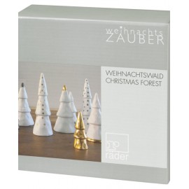 Raeder - Σετ 4 Πορσελάνινα Δεντράκια Winter Forest Silver