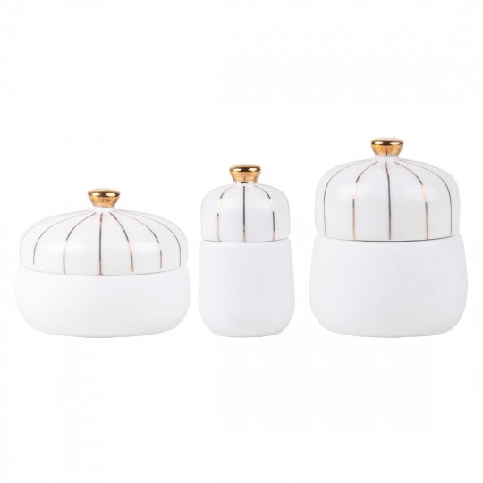 Raeder - Σετ 3 Μίνι Πορσελάνινα Κουτάκια Gold Heart