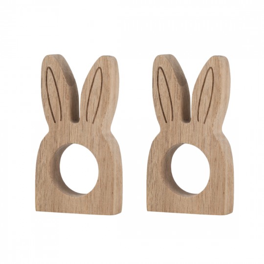 Raeder - Σετ 2 Ξύλινοι Κρίκοι Για Πετσέτες "Bunny"  
