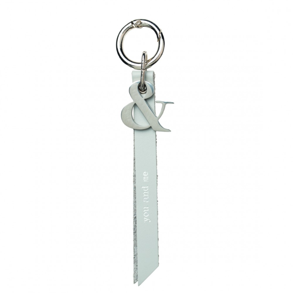 Raeder - Ασημένιο Δερμάτινο Μπρελόκ Με Μεταλλικό Στοιχείο "You & Me"