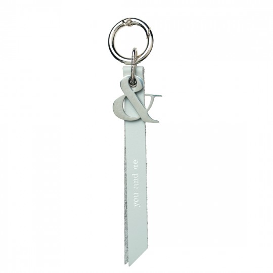 Raeder - Ασημένιο Δερμάτινο Μπρελόκ Με Μεταλλικό Στοιχείο "You & Me"