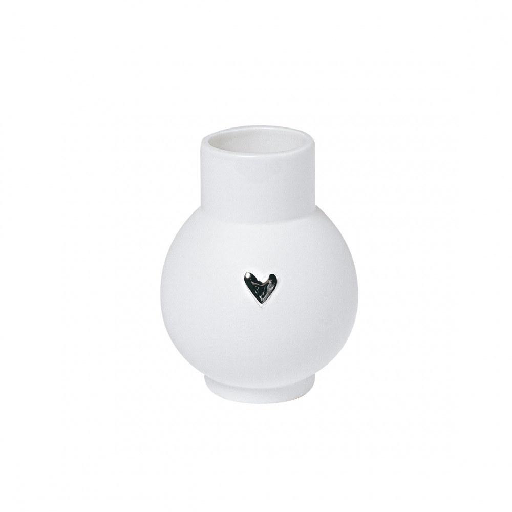 Raeder - Μίνι Πορσελάνινο Βάζο Heart Silver