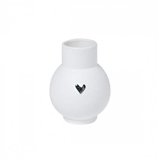 Raeder - Μίνι Πορσελάνινο Βάζο Heart Silver