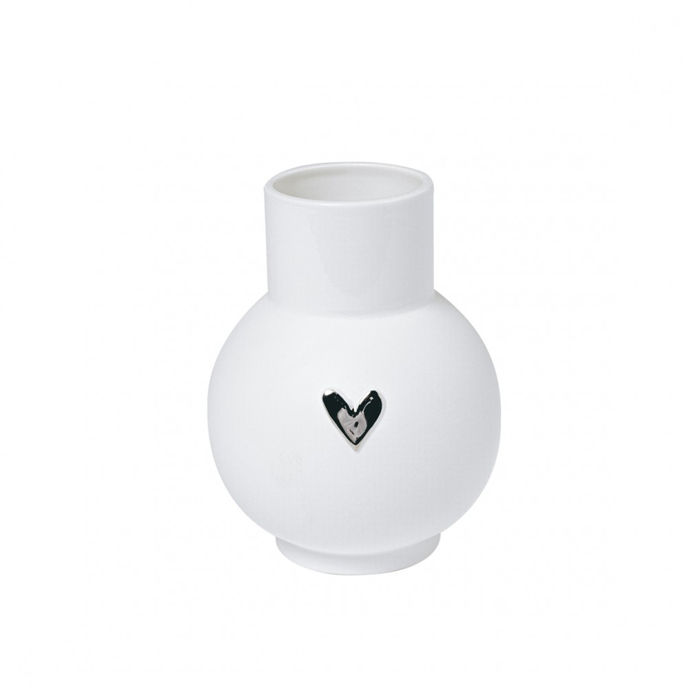 Raeder - Πορσελάνινο Βάζο Heart Silver