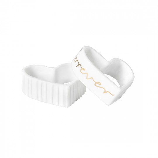 Raeder - Wedding. Σετ 2 Πορσελάνινοι Κρίκοι Για Πετσέτες Φαγητού Forever