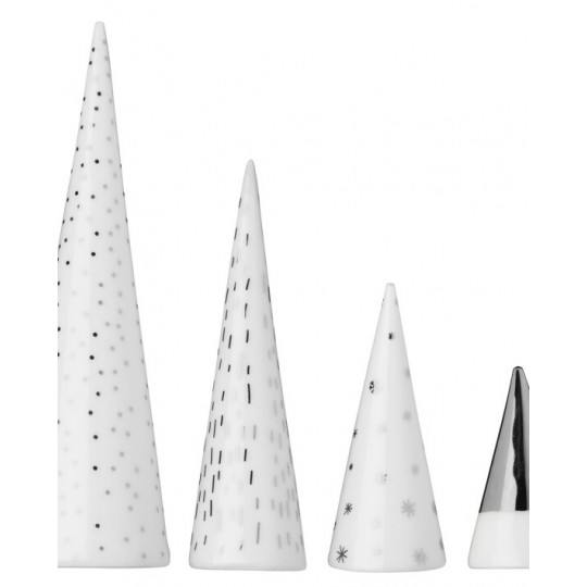 Raeder - Σετ 4 Πορσελάνινα Δεντράκια Winter Forest Silver Small