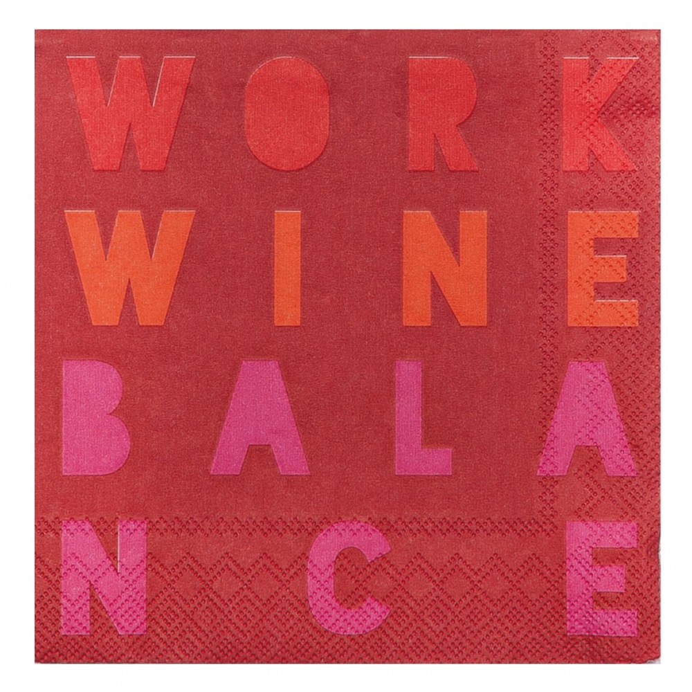 Raeder - Χαρτοπετσέτα Cocktail "Work Wine Balance"