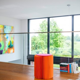 Remember - Σκαμπό Από Χαρτόνι Papillon Πορτοκαλί D36cm